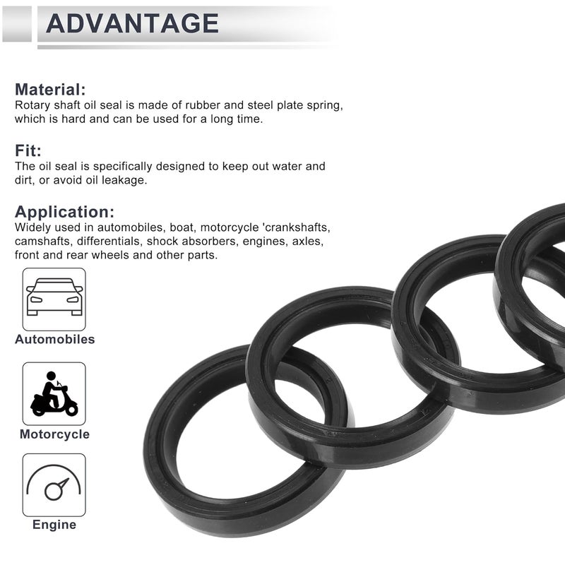 RATCHROLL Oil Seal TC Seal Ring Rotary Shaft Seal 28x35x7mm High Pressure Nitrile Rubber Black 5 Pcs - Image 4